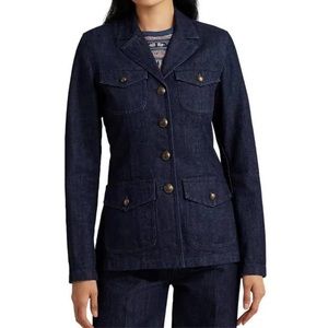 Lauren Ralph Lauren Denim Blazer Military Style Jacket